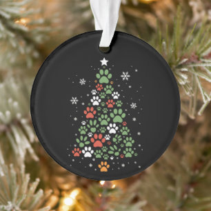 Pet Paw Christmas Tree Cats Dog Lover Xmas Ornament