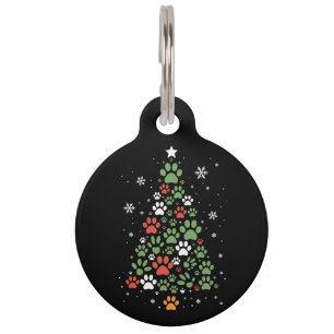 Pet Paw Christmas Tree Cats Dog Lover Xmas Tag