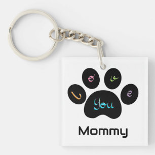 Pet Paw Dog / Cat Love you Mummy  Key Ring