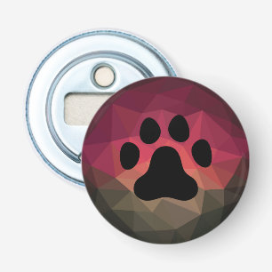 Pet paw in mobern ombre bold colours background bottle opener