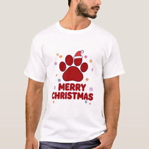 Pet Paw Merry Christmas Cute Pet Lover T-Shirt