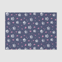 Pet Paw Print Heart Doodle Pattern Valentine's Day