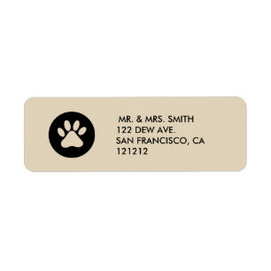 Pet Paw Print Holiday Return Address Label