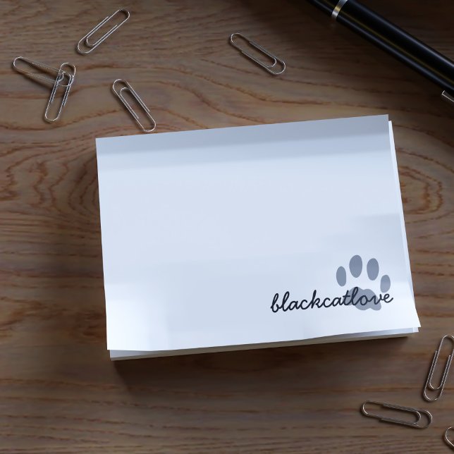Pet Paw Print Personalised Cat Lover Post it Notes (Creator Uploaded)