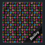 Pet Paw Print Personalised Rainbow Bandana<br><div class="desc">This design may be personalised in the area provided by changing the photo and/or text. Or it can be customised by choosing the click to customise further option and delete or change the colour, the background, add text, change the text colour or style, or delete the text for an image...</div>