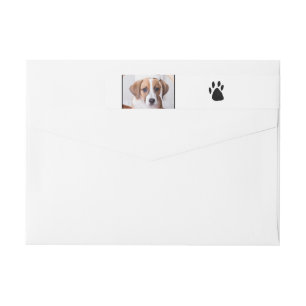 Pet Paw Print Photo Christmas Wrap Around Label