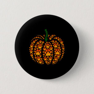 Pet Paw Print Pumpkin Paw Pumpkin Fall Thanksgivin 6 Cm Round Badge