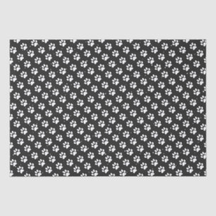Pet Paw Prints Snow Black Tissue Paper