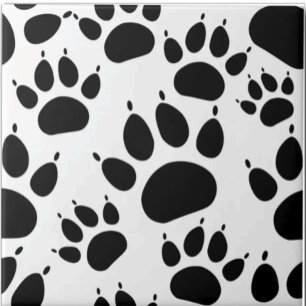 Pet Paws Dog and Cat Paw Prints Custom Ceramic Tile