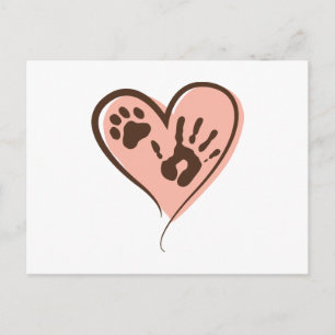 Pet Paws Heart Postcard