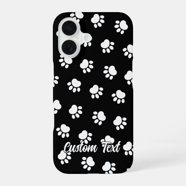 Pet Paws Pattern iPhone 16 Case (Back)