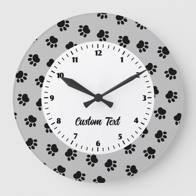 Pet Paws Pattern Large Clock (Front)
