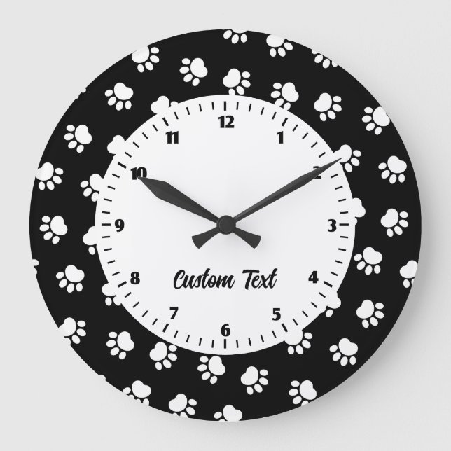 Pet Paws Pattern Large Clock (Front)