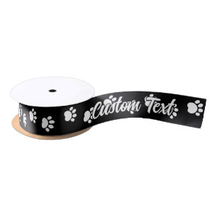 Pet Paws Pattern Satin Ribbon