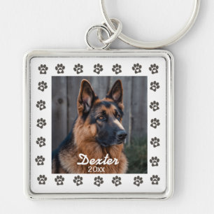 Pet Paws Photo German Shepherd Personalise Key Ring