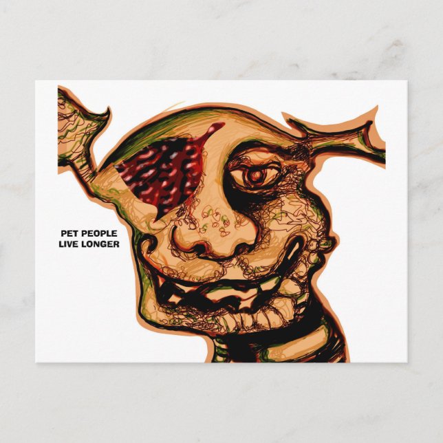 Pet people live longer postcard (Front)