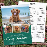Pet Photo 2025 Calendar Woof You Merry Christmas Holiday Card<br><div class="desc">We Woof You A Merry Christmas! Send cute and fun holiday greetings with this super cute personalised custom pet photo holiday card and 2025 calendar card. Merry Christmas wishes from the dog with cute paw prints in a fun modern photo collage design. Add your dog's photos or family photos with...</div>