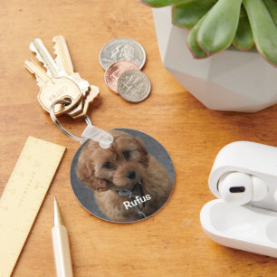Pet Photo and Name Personalised Key Ring