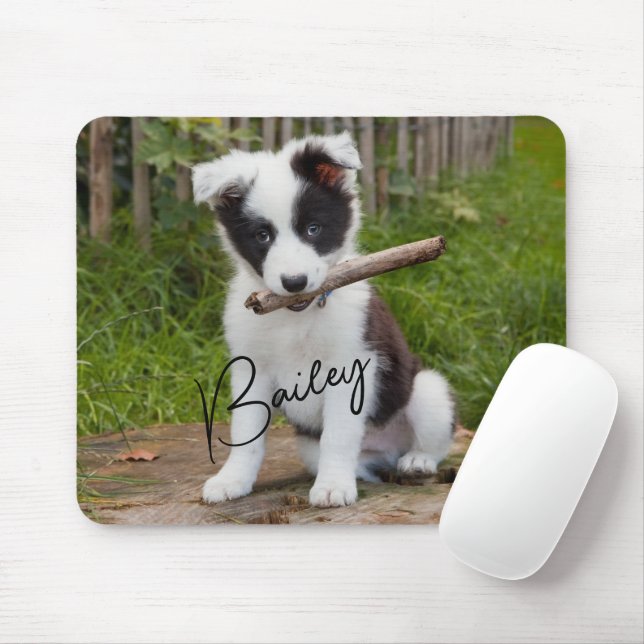 Pet Photo Black Script Mousepad (With Mouse)