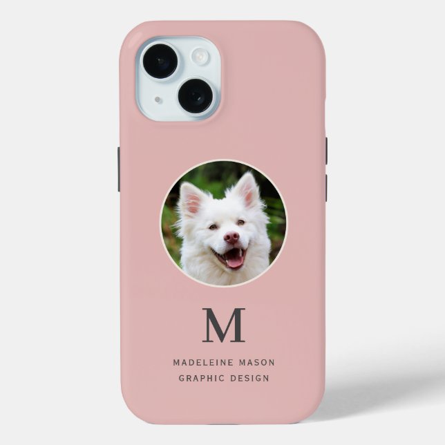 Pet Photo Blush Pink Personalised Case-Mate iPhone Case (Back)