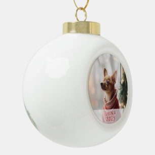 Pet Photo Christmas Ornament with Name & Year