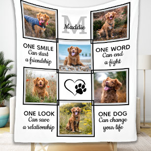 Pet Photo Collage Dog Lover Quote Unique Keepsake Fleece Blanket