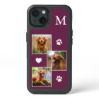 Pet Photo Collage Monogram Magenta Cat Dog
