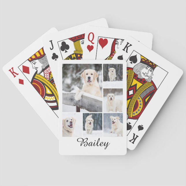 Pet Photo Collage Personalised  Playing Cards (Back)