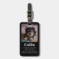 Pet Photo Contact Information Luggage Tag