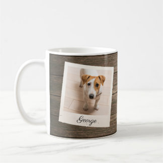 Pet Photo Frame Rustic Wood Personalised Coffee Mug