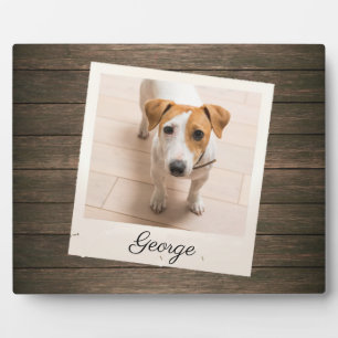 Pet Photo Frame Rustic Wood Personalised Plaque