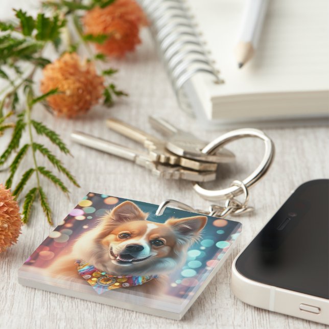 pet photo gifts, create your own, dog lover, pet m key ring (Front Right)