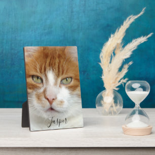 Pet Photo Handwritten Script Plaque