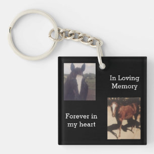 Pet Photo Horse Memorial Keepsake Key Ring