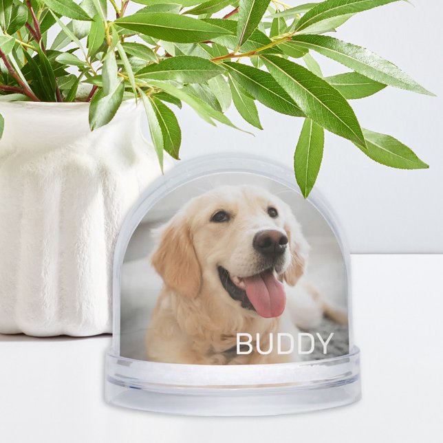 Pet Photo Keepsake with Name Snowglobe (Creator Uploaded)