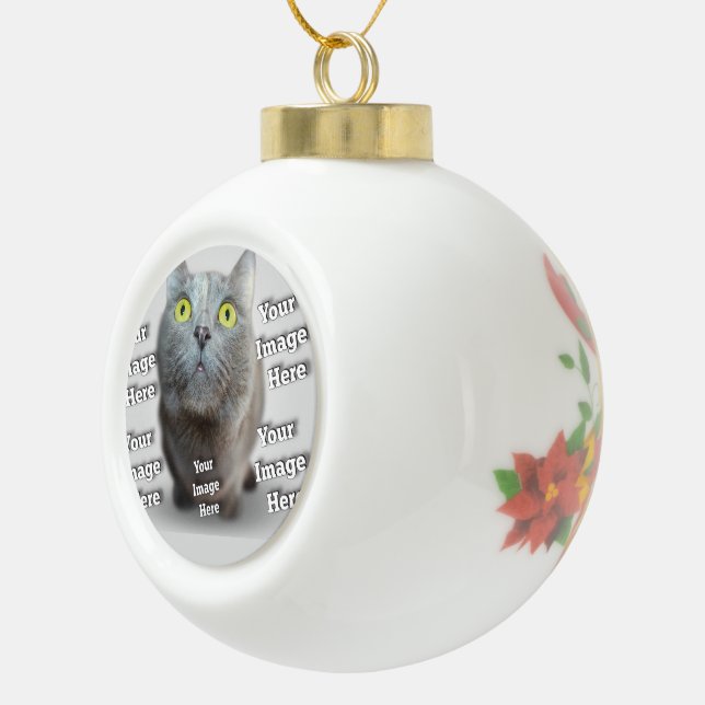 PET Photo ✨ Lovely Custom  Ceramic Ball Christmas Ornament (Right)