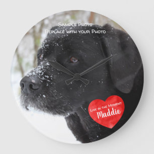 Pet Photo Memorial - Add Your Photo - Dog Photo Large Clock