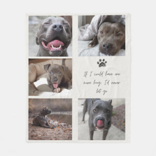 Pet Photo Memorial Blanket with Minimal Text & Paw