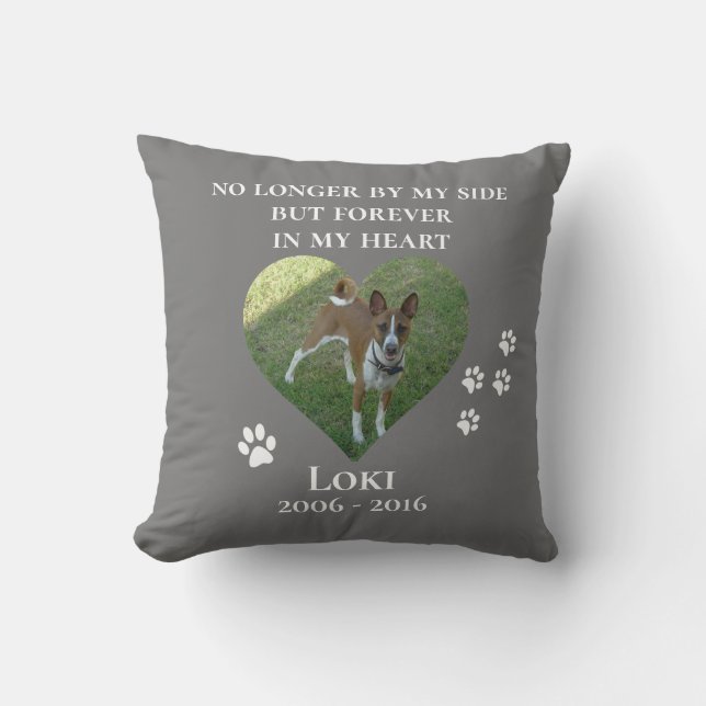 Pet Photo Memorial Customise Heart Photo Cushion (Front)