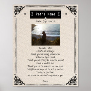 Pet Photo Memorial Dog Prayer - Poster