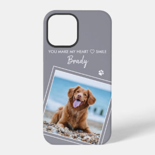 Pet Photo Modern Quote Grey Cat Dog iPhone 12 Pro Case
