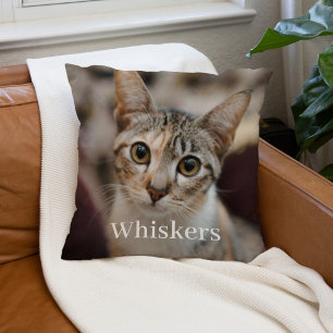 Pet Photo Name Cat Keepsake Cushion
