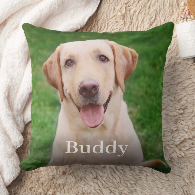 Pet Photo Name Dog Keepsake Cushion (Blanket)