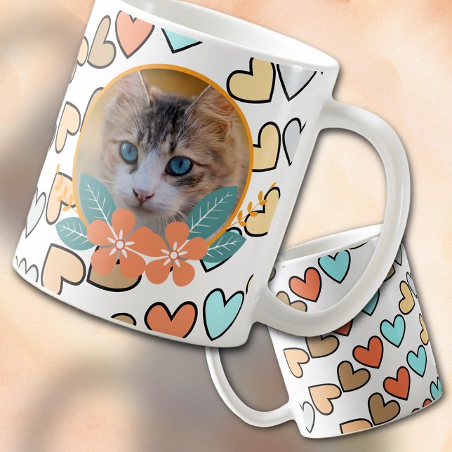 Pet Photo on Hearts Coffee Mug (Creator Uploaded)
