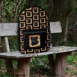 Pet Photo Pattern Black Backpack 