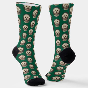 Pet Photo Pattern Kelly Green Cute Socks