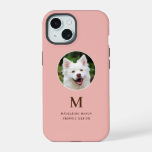 Pet Photo Peach Personalised iPhone 15 Case
