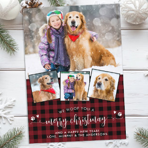 Pet Photo Personalised 4 Woof You Merry Christmas Holiday Card