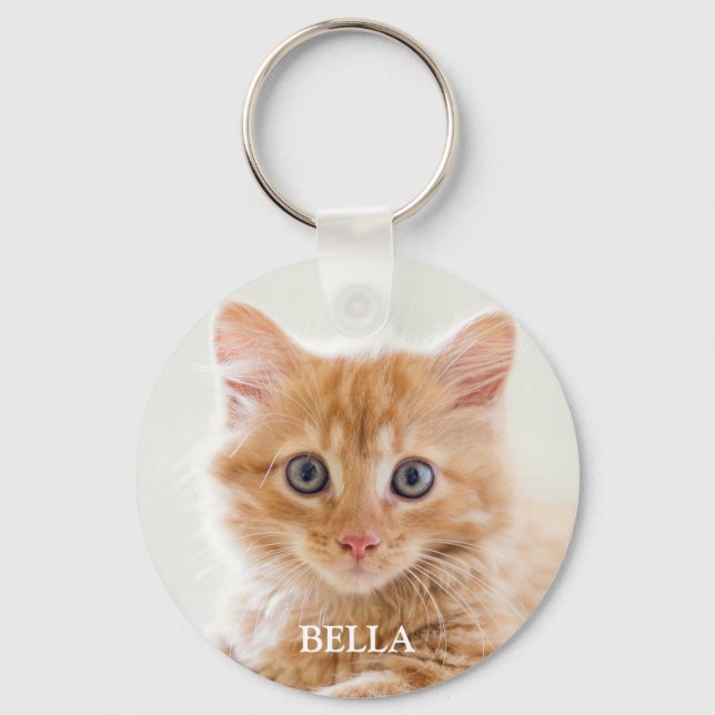 Pet Photo Personalised Cat Keepsake Keychain (Front)