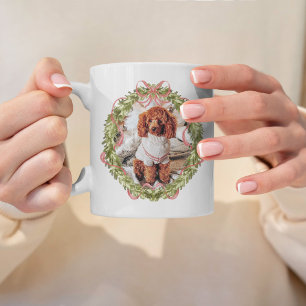 Pet Photo Personalised Dog Lover Christmas Wreath Coffee Mug
